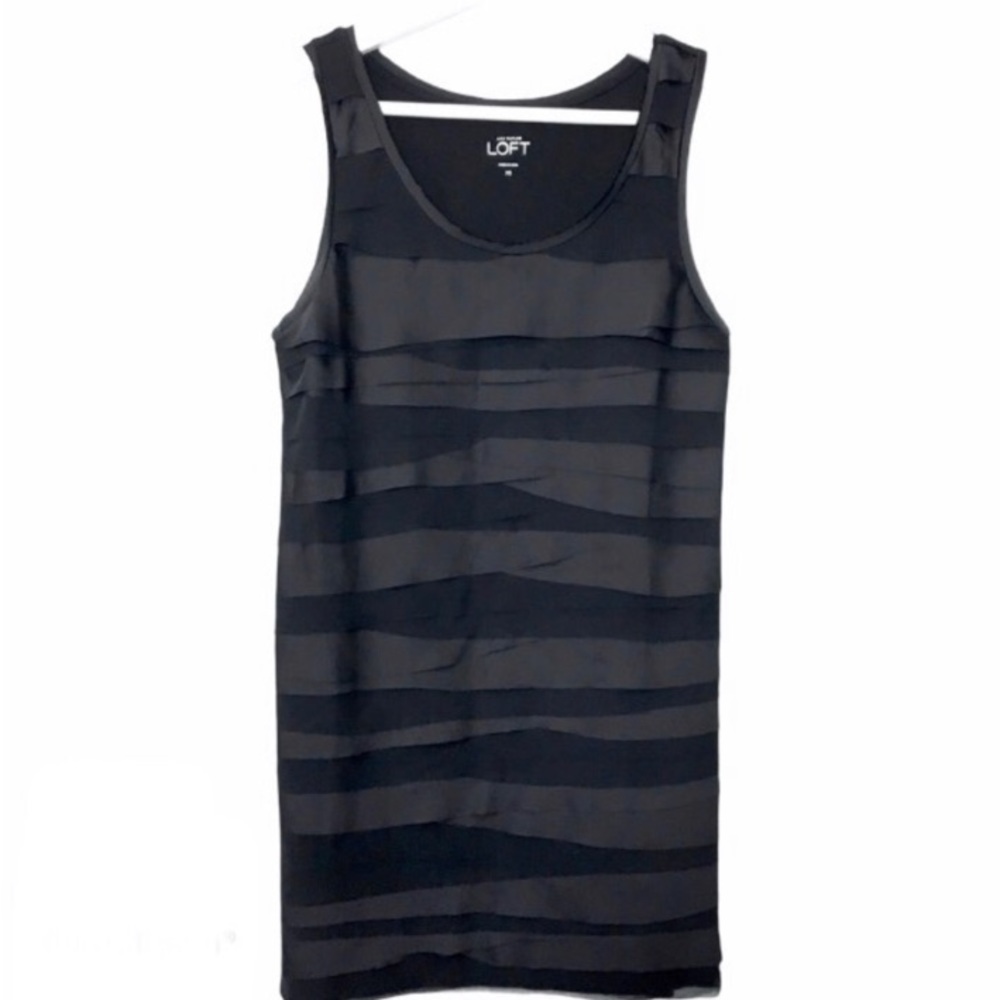 Ann Taylor Loft Tiered Silky Ruffles Sleeveless Tunic Tank Top XS